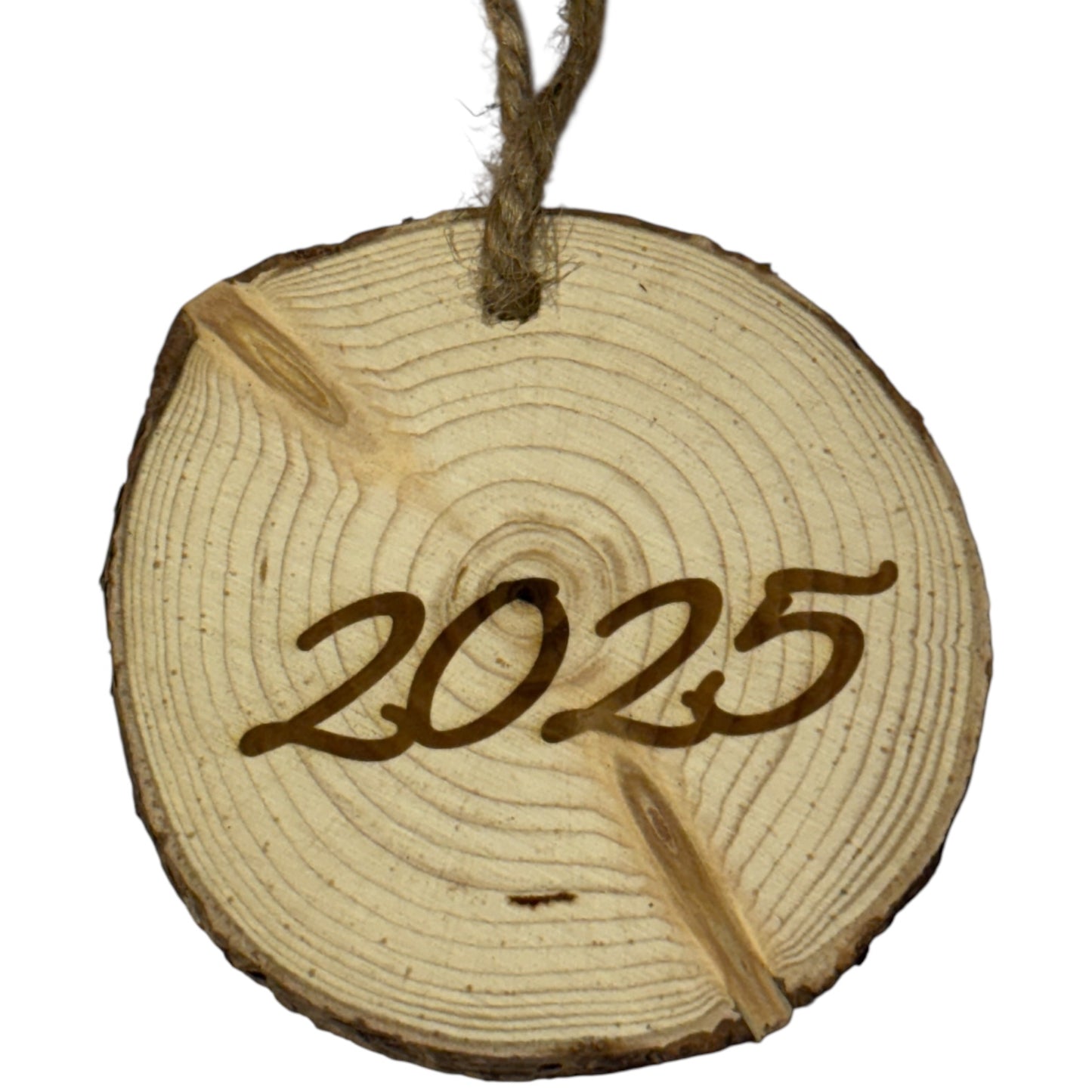 Highland Cow Christmas Ornament – Limited Edition Engraved Wood Slice (Rustic 3–4”)
