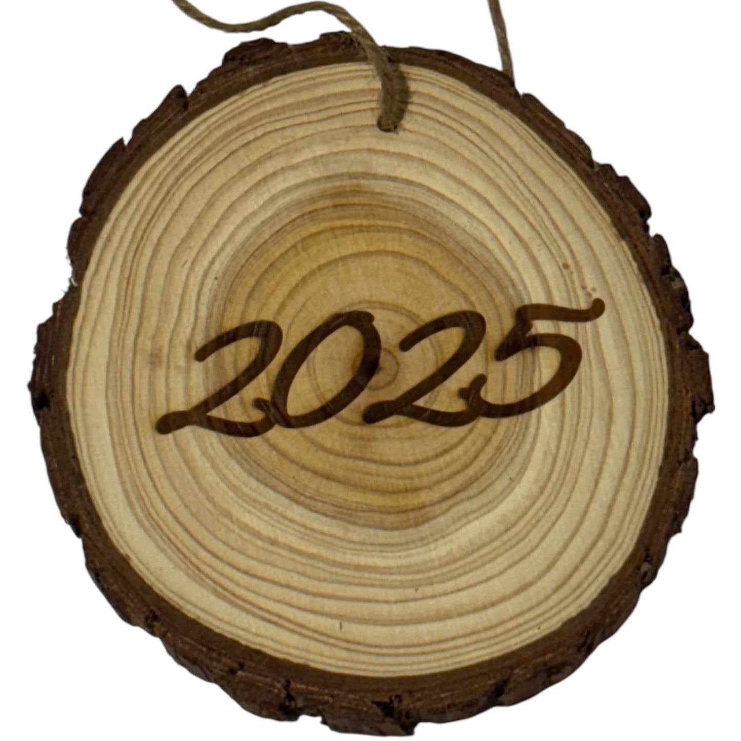 Grumpy Highland Cow Christmas Ornament – Laser Engraved Wood Slice – Limited Edition