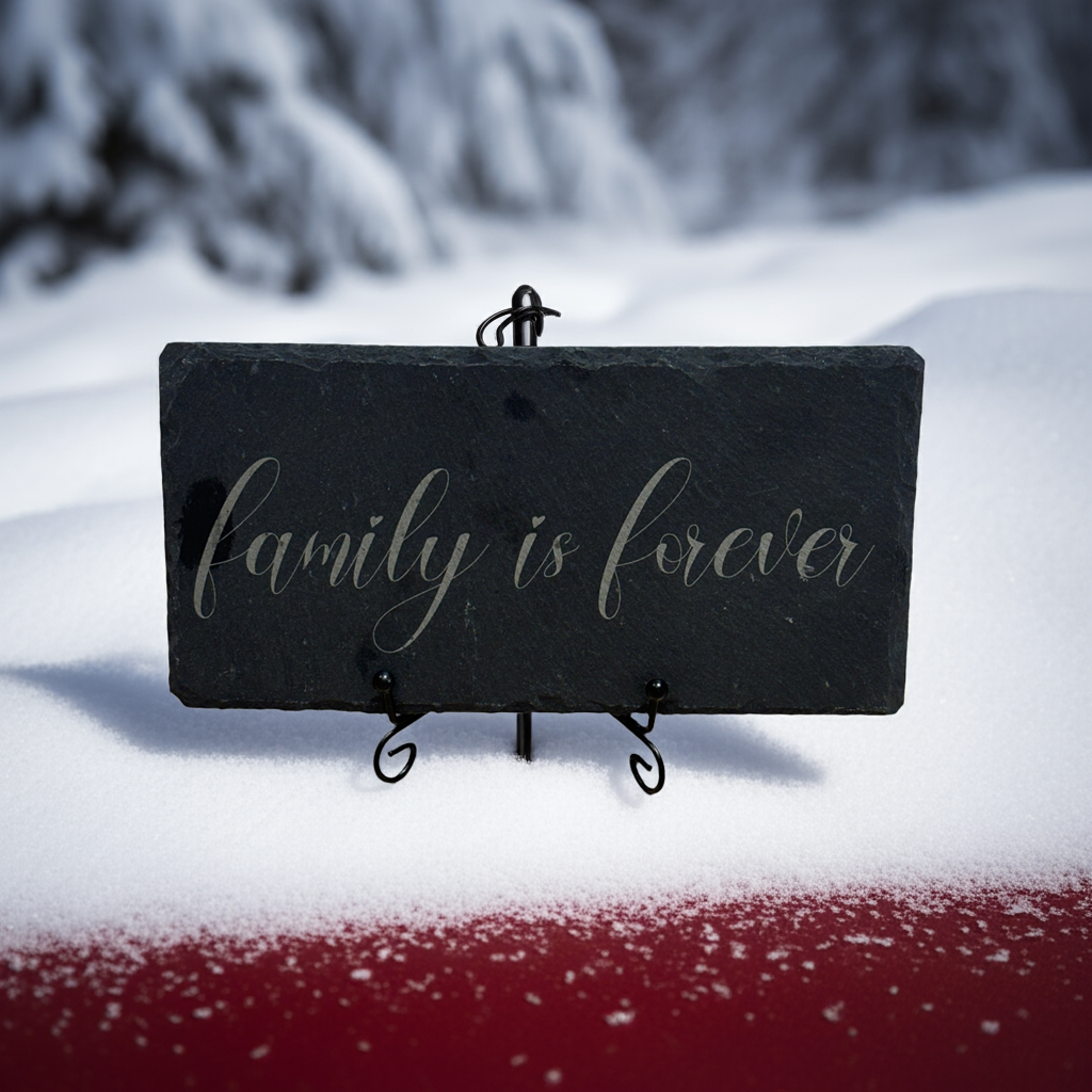 Engraved Slate Sign – “Family is Forever” | Rustic 8x4 Home Décor