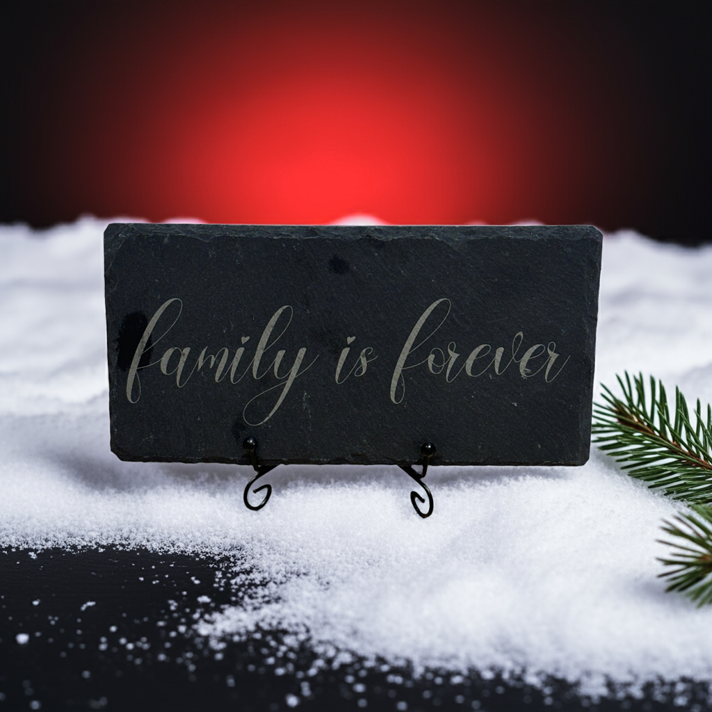 Engraved Slate Sign – “Family is Forever” | Rustic 8x4 Home Décor