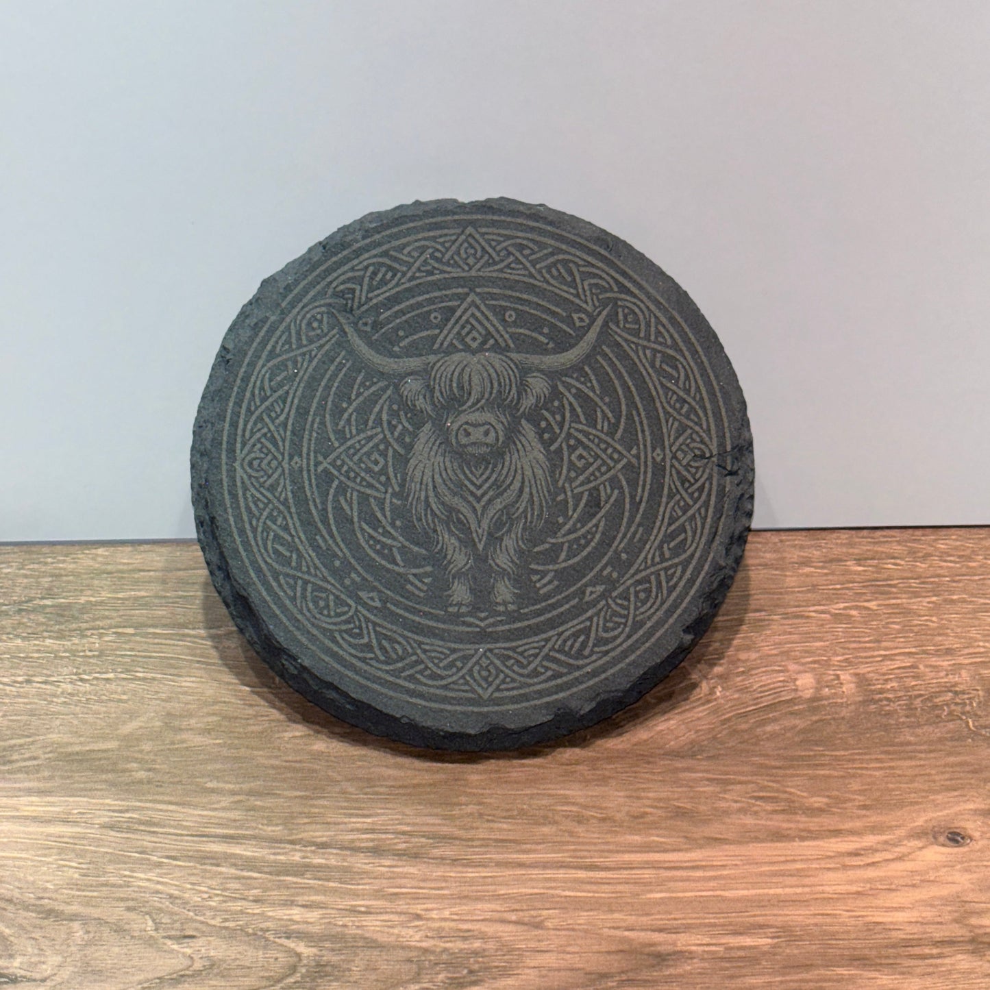 highland cow celtic knot decorative plaque