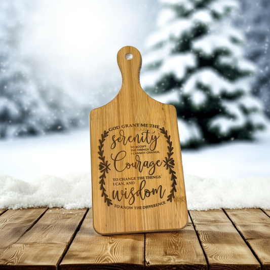 Engraved Serenity Prayer Cutting Board – Inspirational Mini Bamboo Gift Board