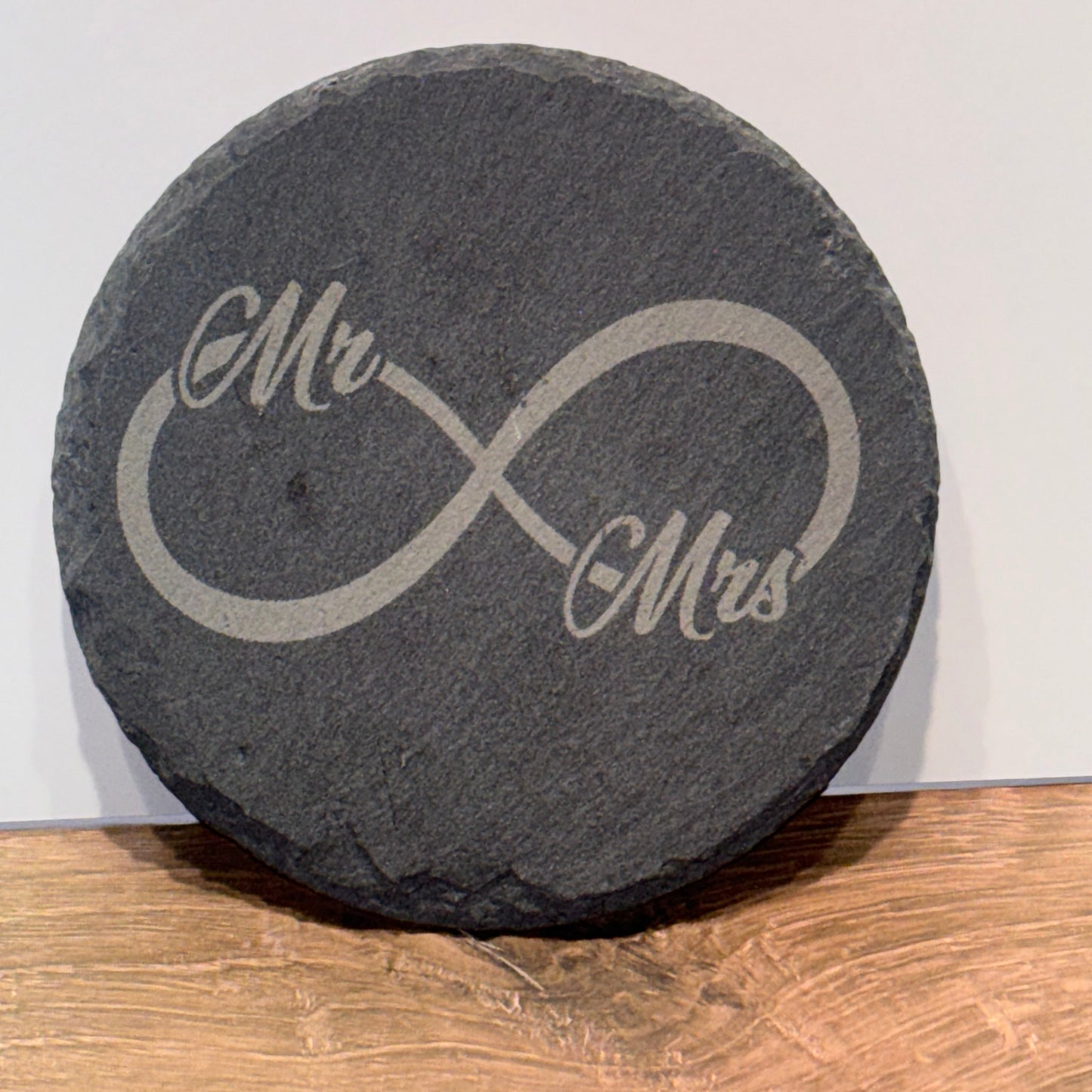 Mr & Mrs Infinity Engraved Slate Decorative Plaque