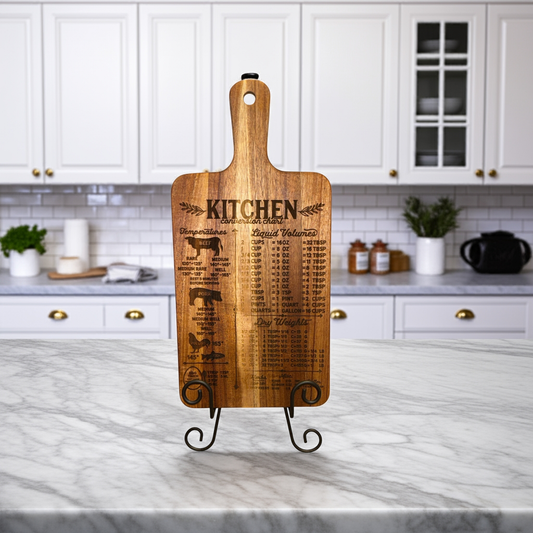 Engraved Kitchen Conversion Chart Cutting Board – Acacia Wood