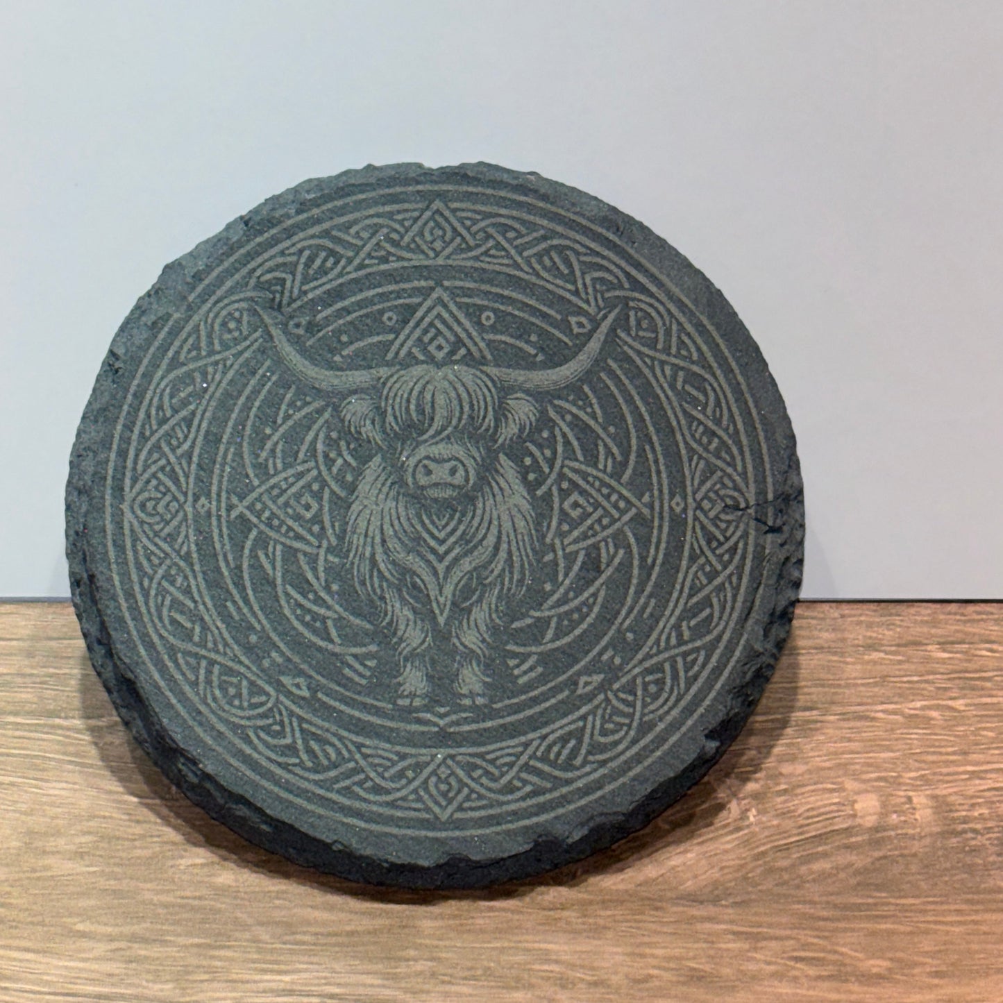 highland cow celtic knot decorative plaque