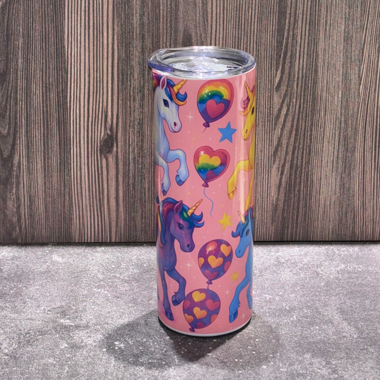 Rainbow Unicorn 20 oz Stainless Steel Skinny Tumbler